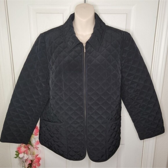 Pendleton black quilted zip-up jacket 1x - Picture 1 of 6